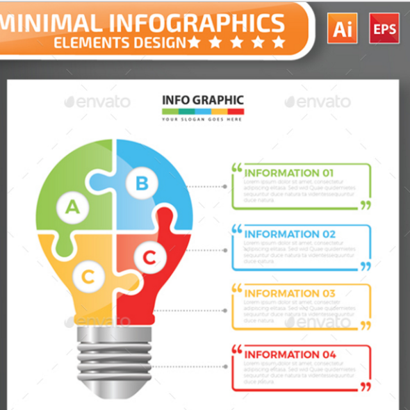 Minimal Lightbulb infographic Design